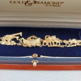 14K Yellow Gold Noah's Ark Bracelet