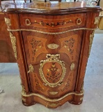 20th Century Pin Inlay Design with Hand Painted Decoration Cabinet