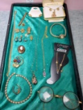 Tray of Vintage Gold Filled & Sterling Jewelry