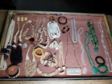 Tray of Bone & Natural Stone Beaded Jewelry