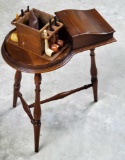 Mahogany Smoke stand with Pipes and Pipe Rack