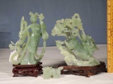 3 Serpentine Jade Hand Carved Figurines