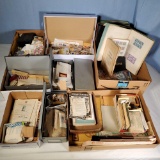 Collection of US and World Stamps, Stamp Books and Supplies & 4 Metal Storage Boxes