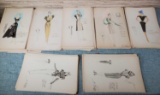 Approx. 220 Mid Century Haute Couture Fashion Prints from NYC Dressmaker Shop
