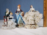 3 Porcelain Figurines incl. Lace Dancer and 2 Occupied Japan