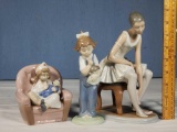 3 Lladro Group NAO Porcelain Figurines