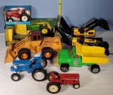 Tray lot of Diecast Tractors and Other Replica Models