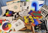 Giant Collection of 1970s inspired Psychodelic Pop Art Studies, Color Wheel Tesalations and Sketches