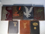 7 Taps Yearbooks of Clemson Agriculture and Military College of Fort Hill S.C. from 1909 to 1943