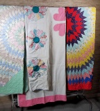 4 Vintage Estate Hand Stitched Quilts