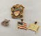 Lot Of Gold & Sterling Silver Americana Jewelry
