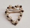 14K Yellow Gold Pearl & Sapphire Heart 3/4