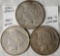 3 Better Date US Silver Peace Dollars- 1924-S, 1925-S, 1926-D