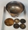 Sterling Silver Bowl, 4 Silver Washington Quarters and 1962 Expo Dollar Token