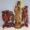 4 Varies Asian Wood Carvings of Deities and Folk Heroes