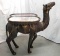 Bronze Camel Sculpture Wine / Occasional Table With Glass Tops