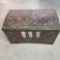 Tin Covered hand Painted Storage Trunk