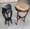 2 Asian Inspired Carved Wood Plant Stands