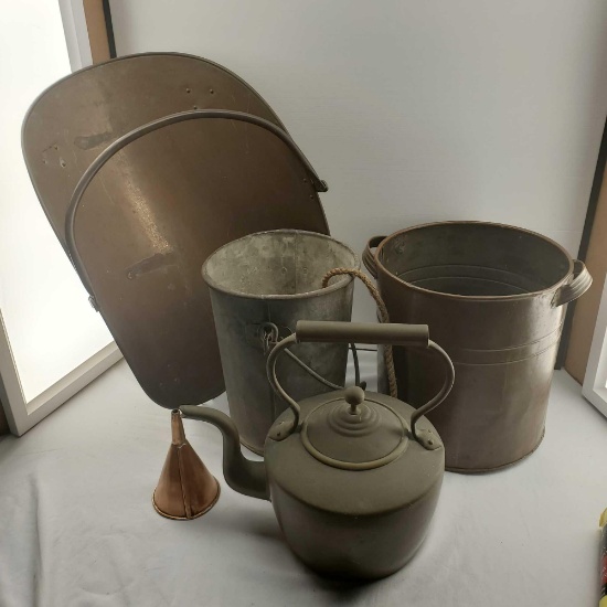 Lot Of Copper And Brass Utilitarian Items