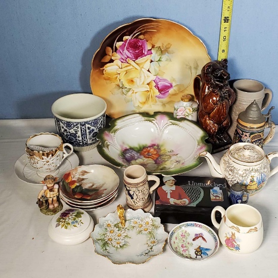 Tray Lot of Fine Porcelains and More