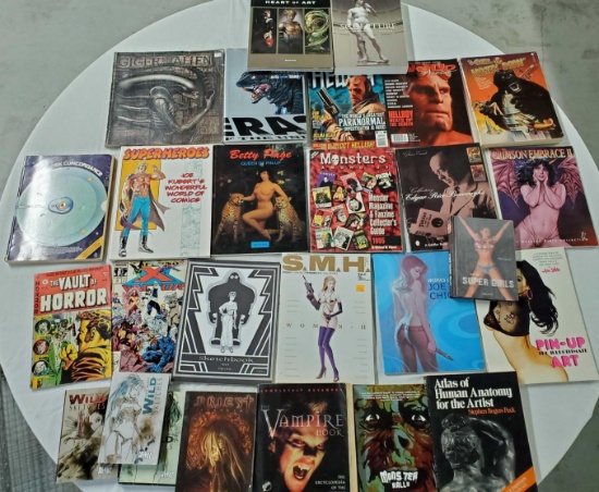 Collection of Comics, Horror, Erotic Art Illustration Magazines, Stories, Star Trek & More