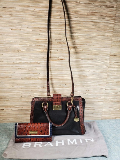 Very Gently Used Brahmin Leather Handbag & New Wallet