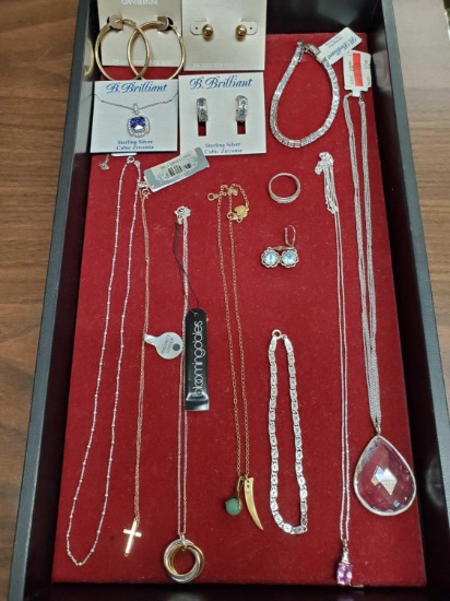 Tray of Sterling Silver Jewelry incl. Some New with Tags