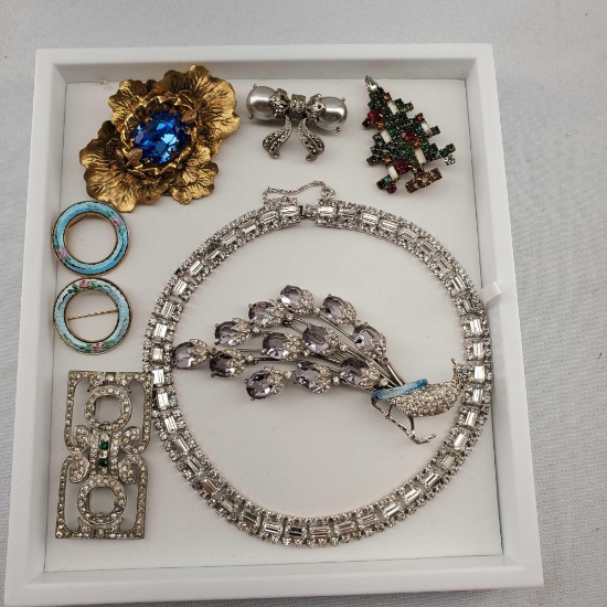 Lot Of Eight Pieces Of Costume Jewelry