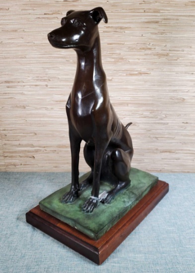 25" Bronze Greyhound or Whippet Dog Statue