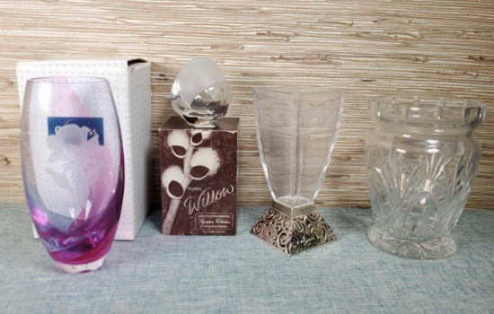 4 Designer Glass Vases