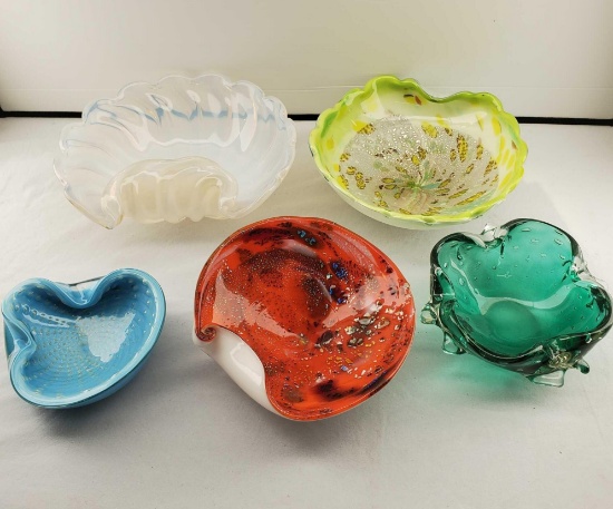 5 Murano Glass & Italian Inspired Bowls