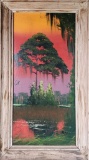 Original Vintage Alfred Hair (1941-1971) Florida Highwaymen Oil Painting