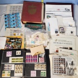 Antique World Stamp Album, Quater Block, Half and Whole Sheet Stamps, First Day Covers and More