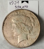 1934 Rare US Silver Peace Dollar
