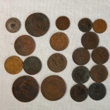 19 Colonial (East India Trading Company, Dutch, Spanish and British) and other British Coins