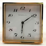 Tiffany & Co. Brass Swiss Travel Manual Wind Alarm Clock