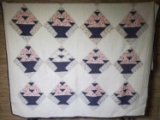 Vintage Hand Sewn Basket Quilt