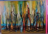 Mid-Century Abstract Oil on Canvas Still Life signed Artur