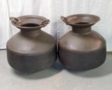 2 Large Bronze Water Jars