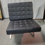 Coaster Fine Furniture Barcelona Style Accent Chair With Black Leatherette Cushions