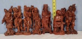 7 Asian Hand Carved Wooden Immortals and Folk Figures