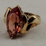 10K Yellow Gold & Orange Sapphire Ring