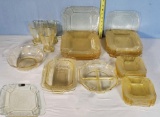 LOT UPDATED AND CHANGED -44 pcs Yellow Topaz Lorain Basket Depression Glass Only