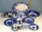 14 Antique Flow Blue Platters, Bowls, Plates, Cups, Saucers And More