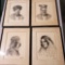1959-62 Demon's Art Studio AKA Hayrapetian Studios 4 Pencil Sketch Portraits