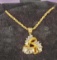 10k Gold Trinity Knot Diamond Pendant on 10k Gold Chain