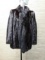 Black Mink Coat with Fox Fur Collar
