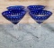 Cobalt Cut to Clear Crystal Martini Glasses