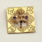 Vintage 14k Gold Iris Design with Amethyst & Pearl Brooch