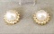 Pair of Pearl with Diamond 14k Gold Stud Earrings